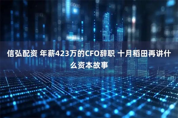 信弘配资 年薪423万的CFO辞职 十月稻田再讲什么资本故事